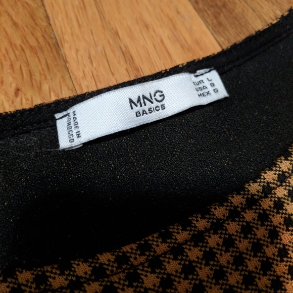 NWOT Mango Check Ruffle Sheath Dress - Picture 4 of 4